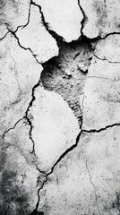 Cracked Concrete Surface with Rough Texture and Grayscale Tones