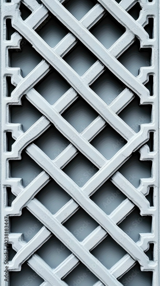 Poster intricate lattice design in soft gray with geometric patterns