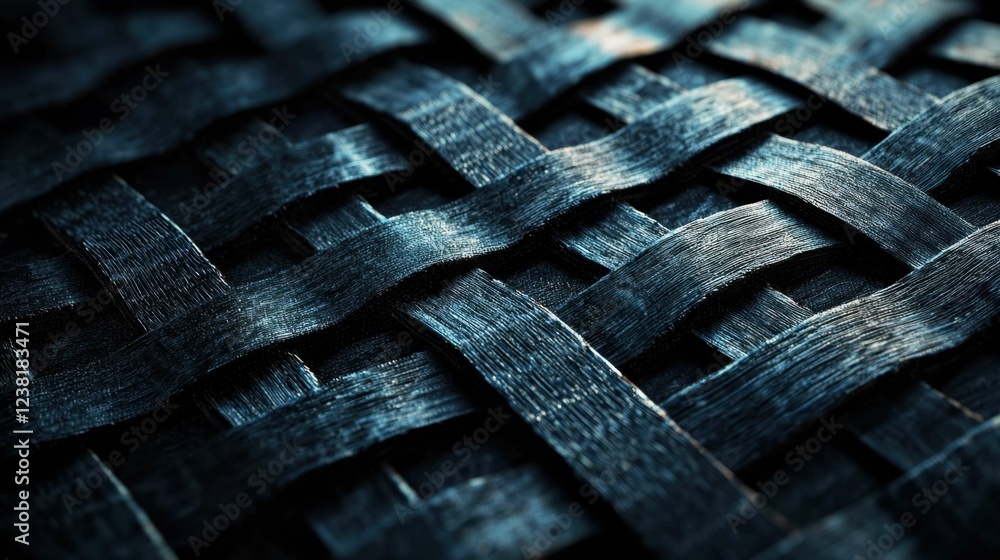 Poster intricate dark weave texture with depth and shadows