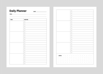 Daily planner page empty template 