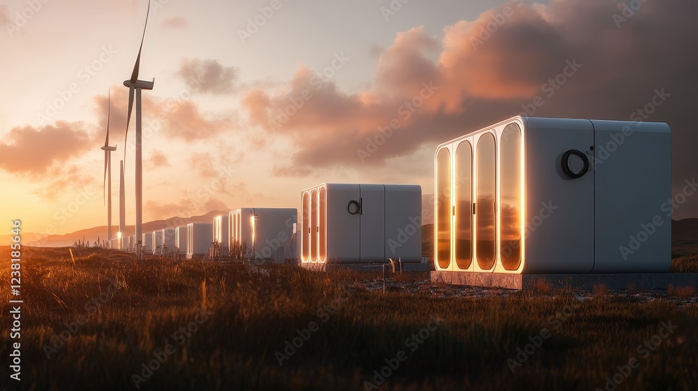 Poster breakthrough in wind energy storage technology, allowing excess energy from wind farms to be stored 