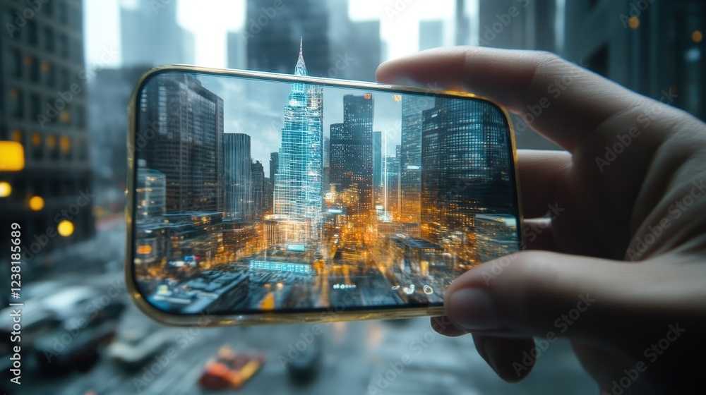 Poster breakthrough innovation in augmented reality where users can interact with digital objects in the re