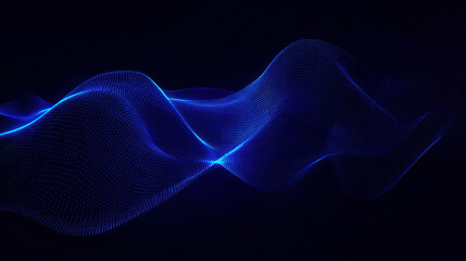 Dark blue and glow particle abstract background.