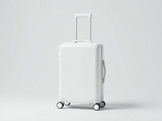 Obraz premium A classic white softside rolling suitcase, representing travel, durability, and versatility for modern travelers
