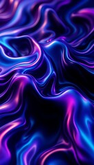 Obraz premium Fluid Neon Waves: Abstract Purple and Blue Liquid Art