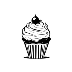 Scrumptious Cupcake: A Delightful Dessert. Indulge in the sweetness of this delectable treat, perfect for satisfying your cravings. Creamy frosting and a juicy cherry make it irresistible!