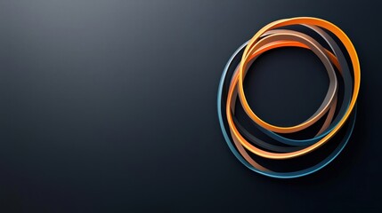 Fototapeta premium A black background with a colorful circle of bands