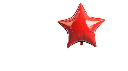 Obraz premium Red star shaped balloon floating on transparent background