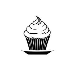 A delectable cupcake, exquisitely frosted and presented on a plate. This image is perfect for bakery websites, menus, or any culinary-themed project.
