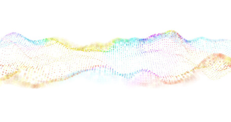 Wave pattern vector. 3D glowing abstract digital particles background. Technology concept. Abstract background. Future vector illustration.