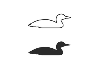 loon bird logo png template logo icon vector illustration