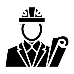 Builder Male Glyph Icon Design
