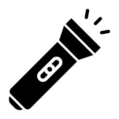 Flashlight Glyph Icon Design