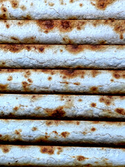A Close up of Rusty Corrigated Industrial Iron Lined Metal Background