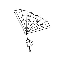 A fan with a flower on it