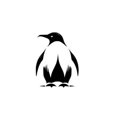 Elegant Monochrome Penguin Illustration:  A Stylish Vector Graphic Design