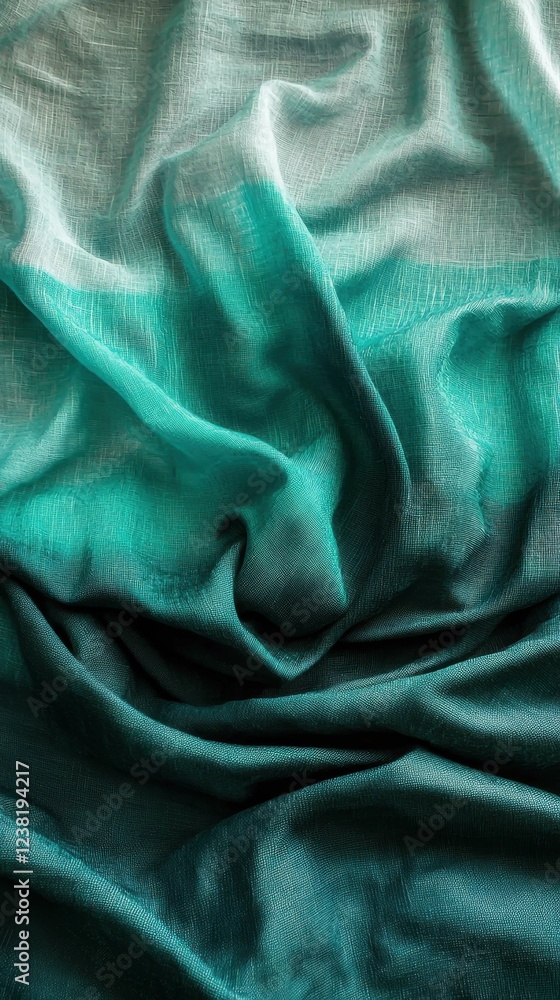 Aufkleber elegant teal fabric texture with soft draped patterns and lines