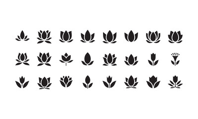 Lotus icon set. Simple lotus icon collection. Lotus flower vector. Vector Illustration. Vector Graphic. EPS 10 ,Lotus flowers silhouettes, flower Clipart, symbol of wellness vector illustration
.