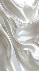 Obraz premium Smooth and Lustrous White Satin Fabric with Gentle Drapes and Creases
