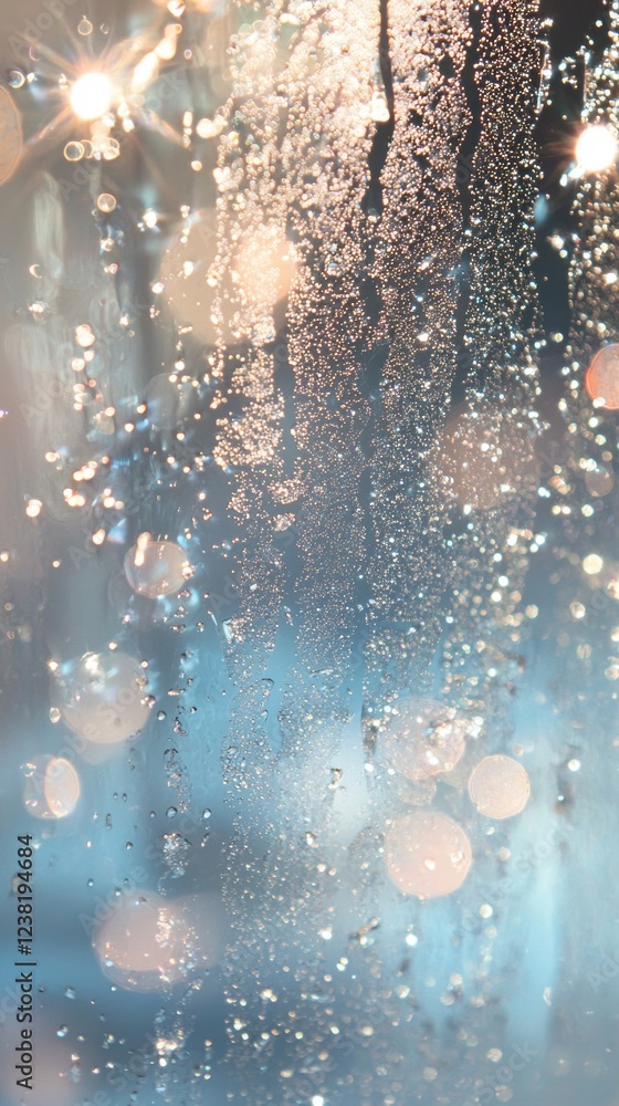 Aufkleber glittering droplets cascade gracefully, creating a mesmerizing backdrop filled with shimmering color