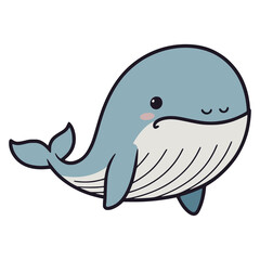 whale wild animal sea fish flat color vector illustration template design