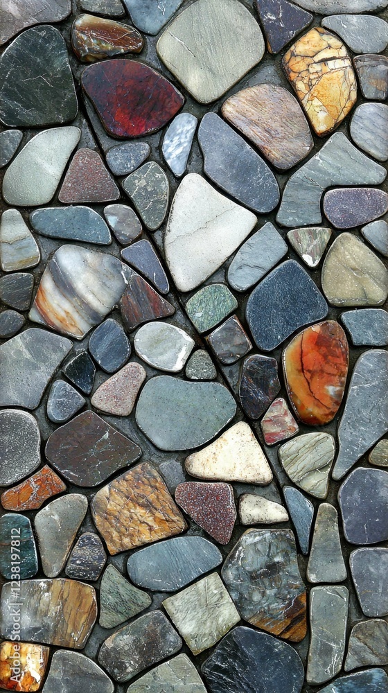 Poster textured pebbles in various shapes and colors for design projects
