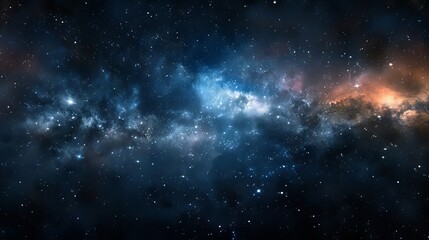 Captivating cosmic panorama showcasing a dazzling array of stars in the vast night sky, highlighting a stunning galaxy in the depths of outer space
