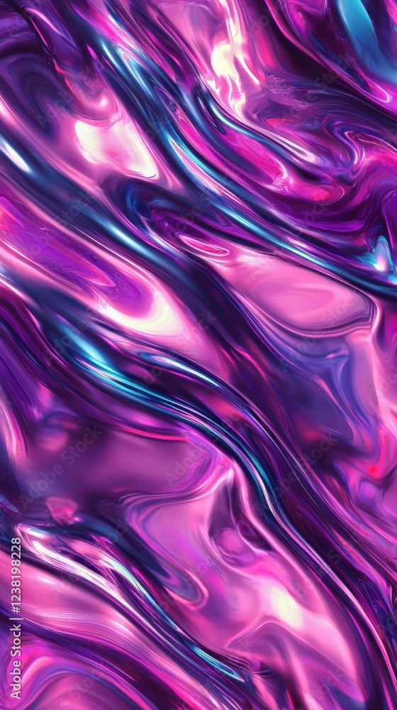 Poster colorful abstract wave pattern with fluid motion and glossy texture