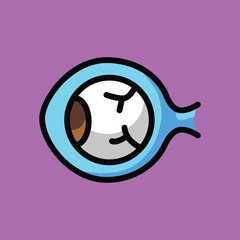 Eye, eyes stomach, human organ, anatomy cartoon, doodle vector illustration, simple concept, Isolated premium vector