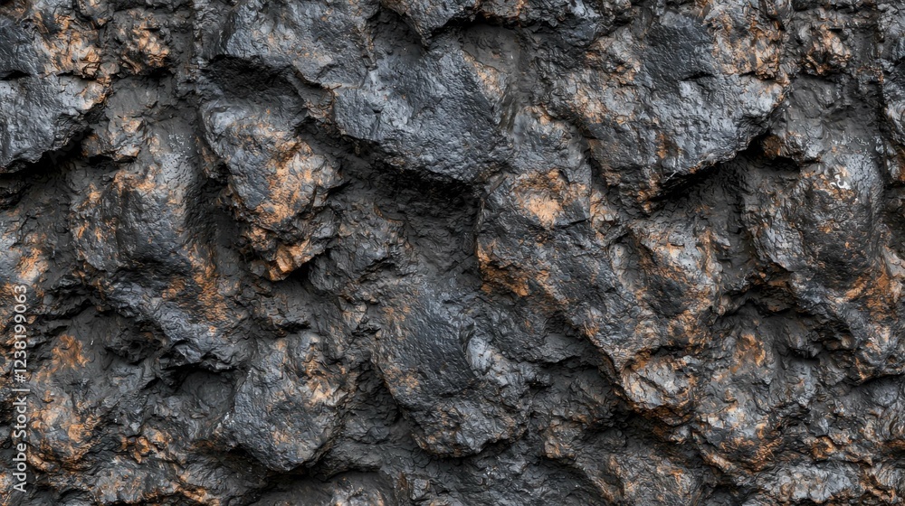 Poster textured surface of dark rock with rough and uneven features