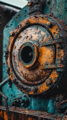 Rusty Vintage Industrial Equipment Detail with Weathered Texture