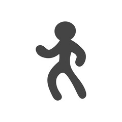 Pedestrian hand drawn icon. Road symbol with walking human silhouette. Isolated vector illustration