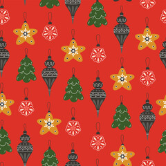 christmas tree pattern ornaments background