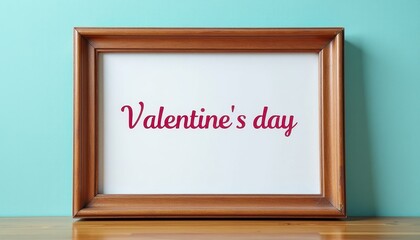Rustic Valentine's Day Mockup Background with Bold Wood Frame