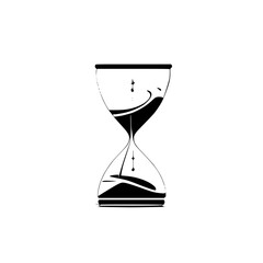 Abstract Hourglass: A Minimalist Representation of Time's Passage.  Black and white design symbolizing life, death, and the fleeting nature of moments.