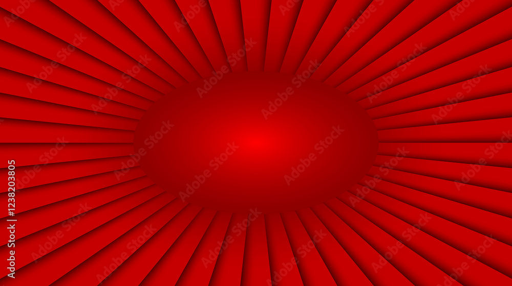 Aufkleber Abstract red background with 3d burst lines pattern, symmetrical minimal striped background for business presentation.