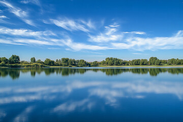 Breathtaking cosmic landscape featuring serene water and distant mountains during twilight