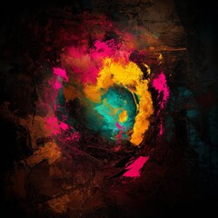 Abstract Colorful Swirl Painting