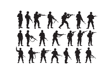 Army Soldier Silhouette Bundle