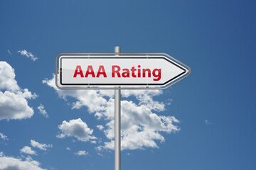 Road Sign Indicating AAA Rating, a symbol representing outstanding quality and trustworthiness