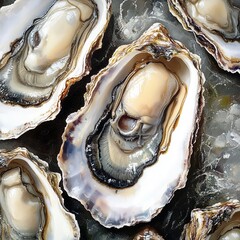 fresh oysters on ice