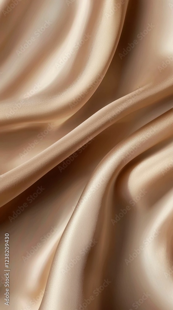 Poster Elegant Smooth Fabric Texture with Soft Cream Color Waves