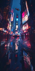Neon Cityscape at Dusk, Retro Synthwave Phone Wallpaper in 4K Ultrawide

