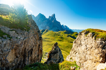 Fototapeta premium Dolomites, Italy. Monte Castellaz trail