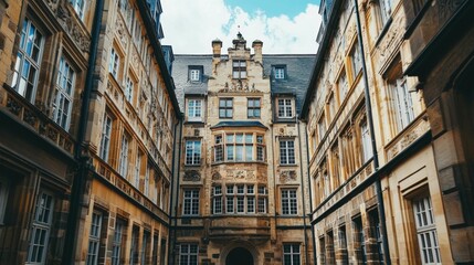 Obraz premium Grand Historic Architecture of Classic European Building Facade