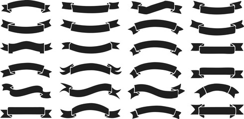 Ribbon banner set. Simple ribbons. Vector