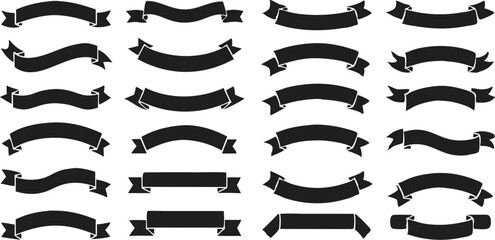 Ribbon banner set. Simple ribbons. Vector