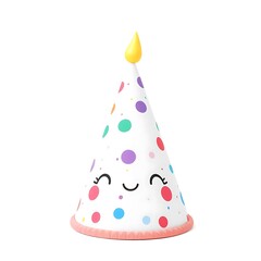 Colorful Polka Dot Happy Birthday Party Hat with Festive Design