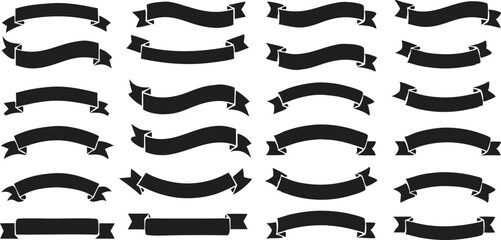 Ribbon banner set. Simple ribbons. Vector