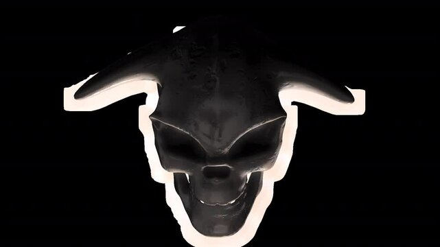 3D animation of devil head with transparent background